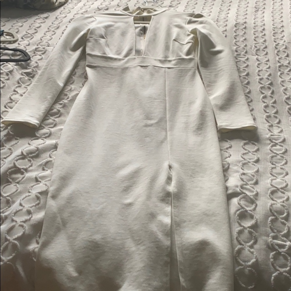 Midi white long sleeve dress great for fall